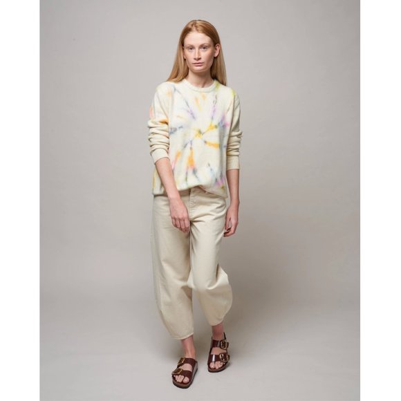 Tibi Pants - Tibi Ivory Off White Twill Brancusi Barrel Jeans